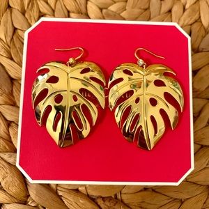 Juicy Couture Gold Tone Palm Leaf Earrings